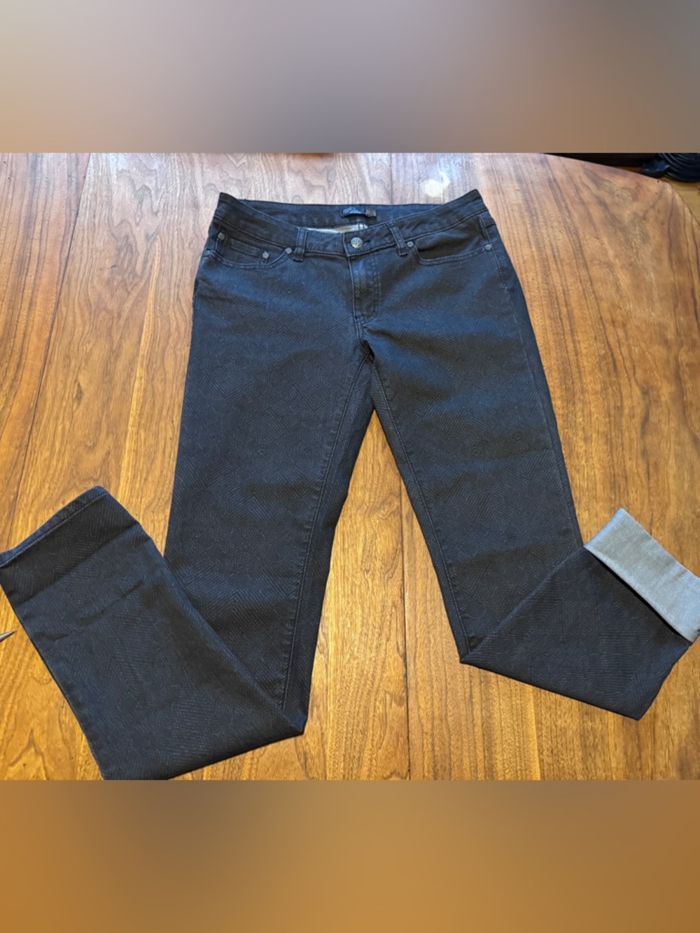 Prana “Kayla” Straight Leg Black Stretch Patterned Jeans in Like New cond 8 / 29